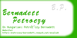 bernadett petroczy business card